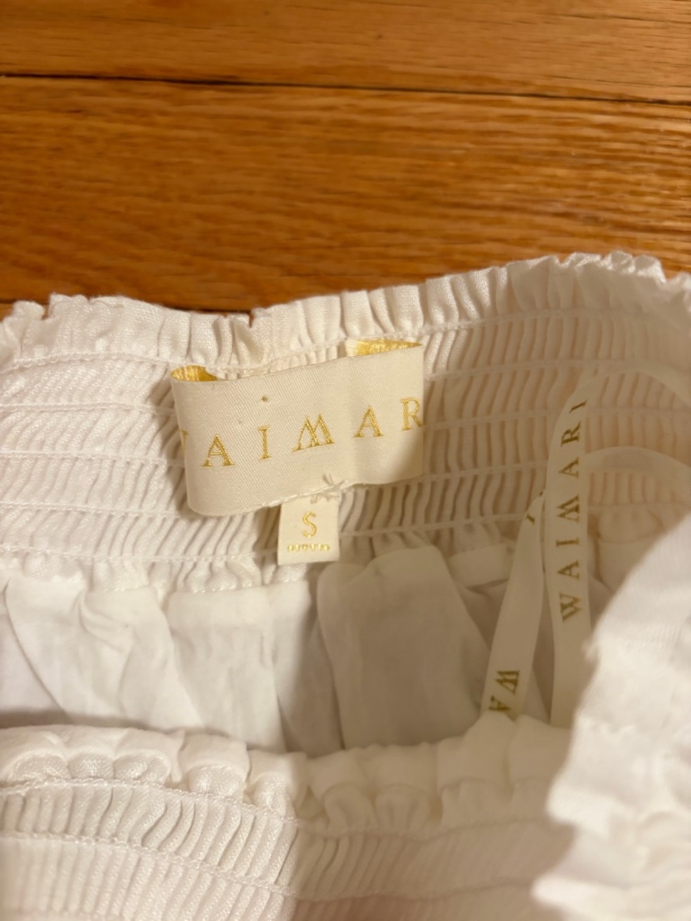 WAIMARI Chloe Smocked Linen Mini Skirt Size Small NWOT - Picture 6 of 7